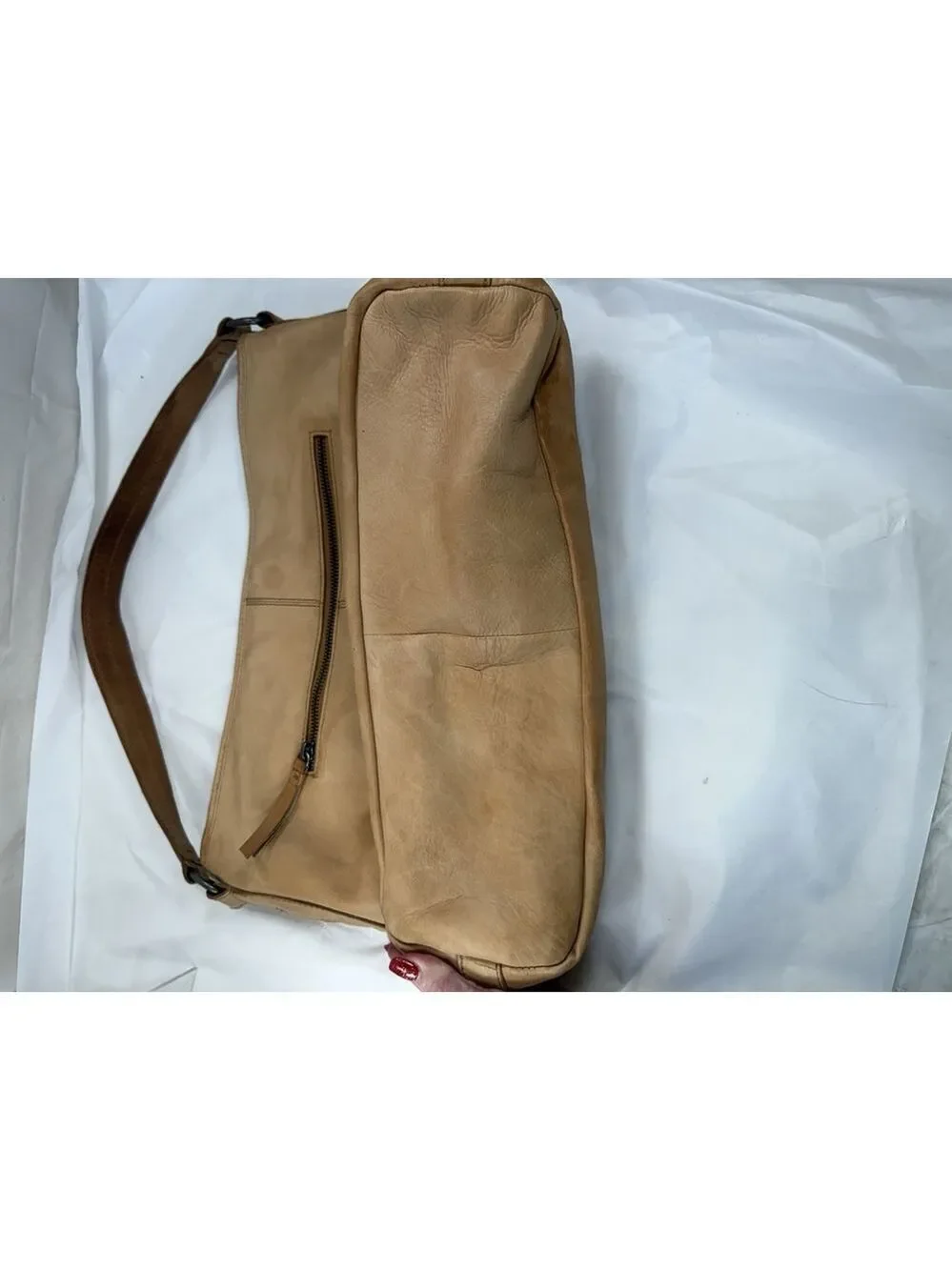 MADE IN INDIA genuine leather basketweave pattern Hobo handbag